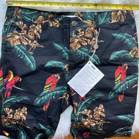 🆕 Eleven Paris Men's Tropical Parrot Print Bermuda Shorts Size L Multicolor - Picture 8 of 11